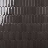 Parry Charcoal 3x8 Fishscale Glossy Ceramic Wall Tile by Lux Tile