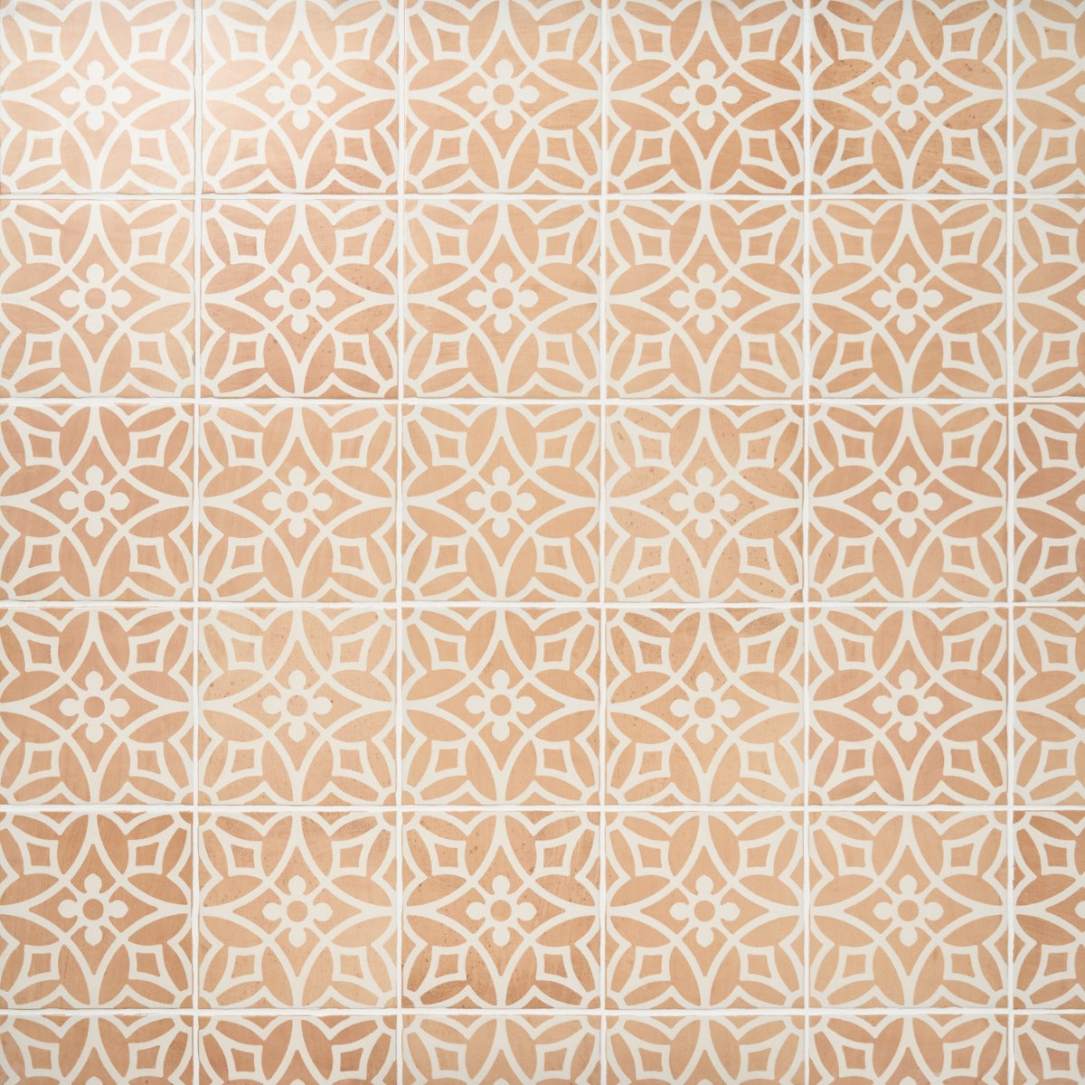 Saltillo Flora Terracotta 9x9 Matte Porcelain Tile - Lux Tile