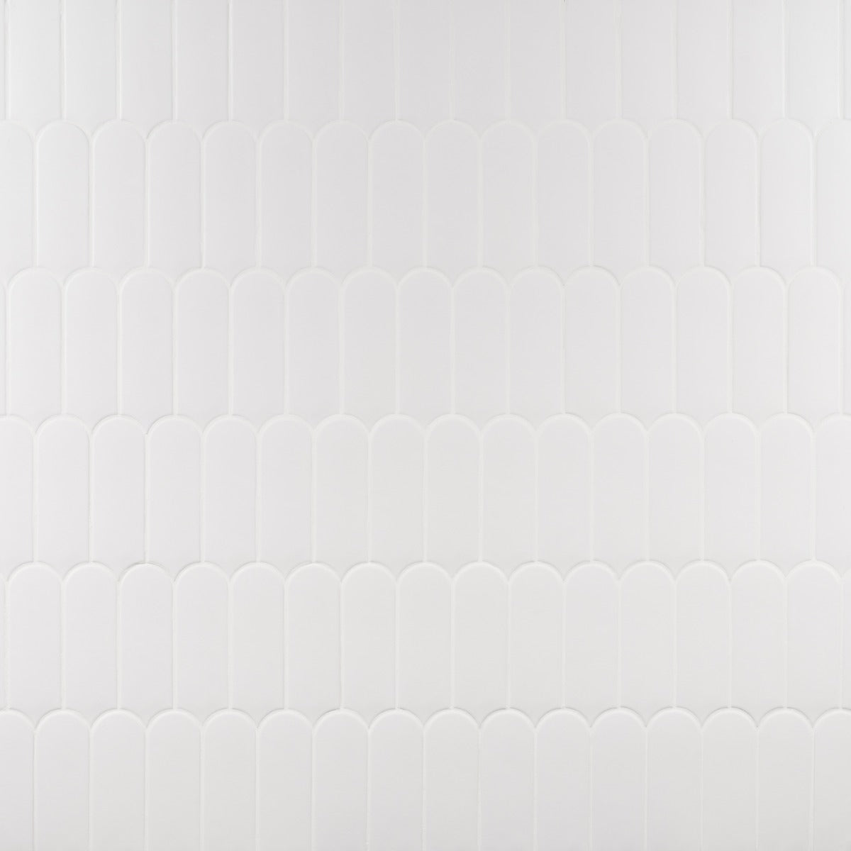Parry White 3x8 Fishscale Matte Ceramic Wall Tile by Lux Tile