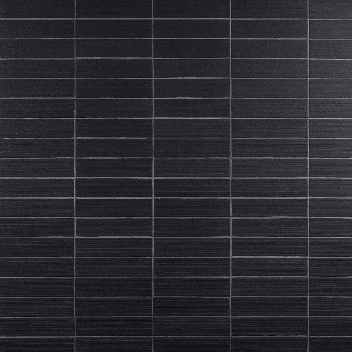 Charlotte Charcoal Black 3x10 Textured Matte Ceramic Subway Tile - Lux Tile