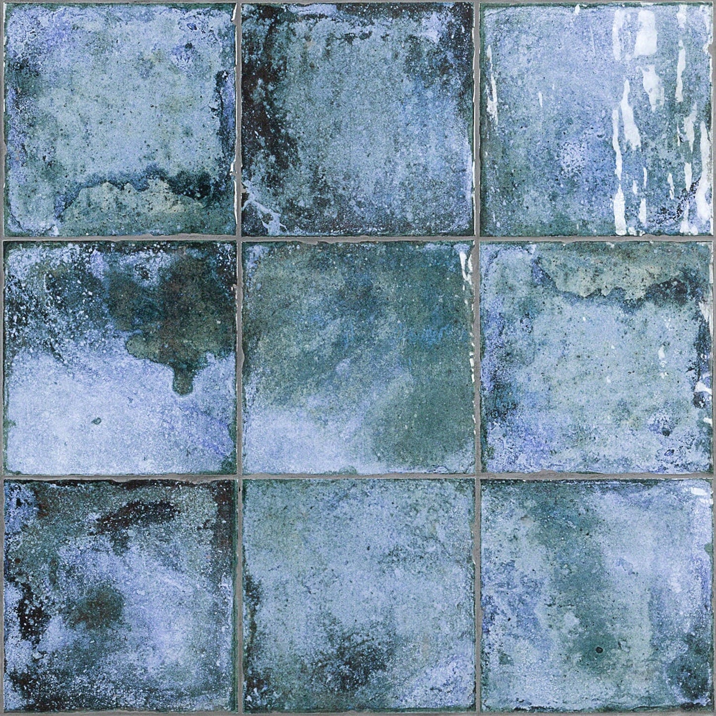 Angela Harris Dunmore Blue 8x8 Polished Ceramic Wall Tile