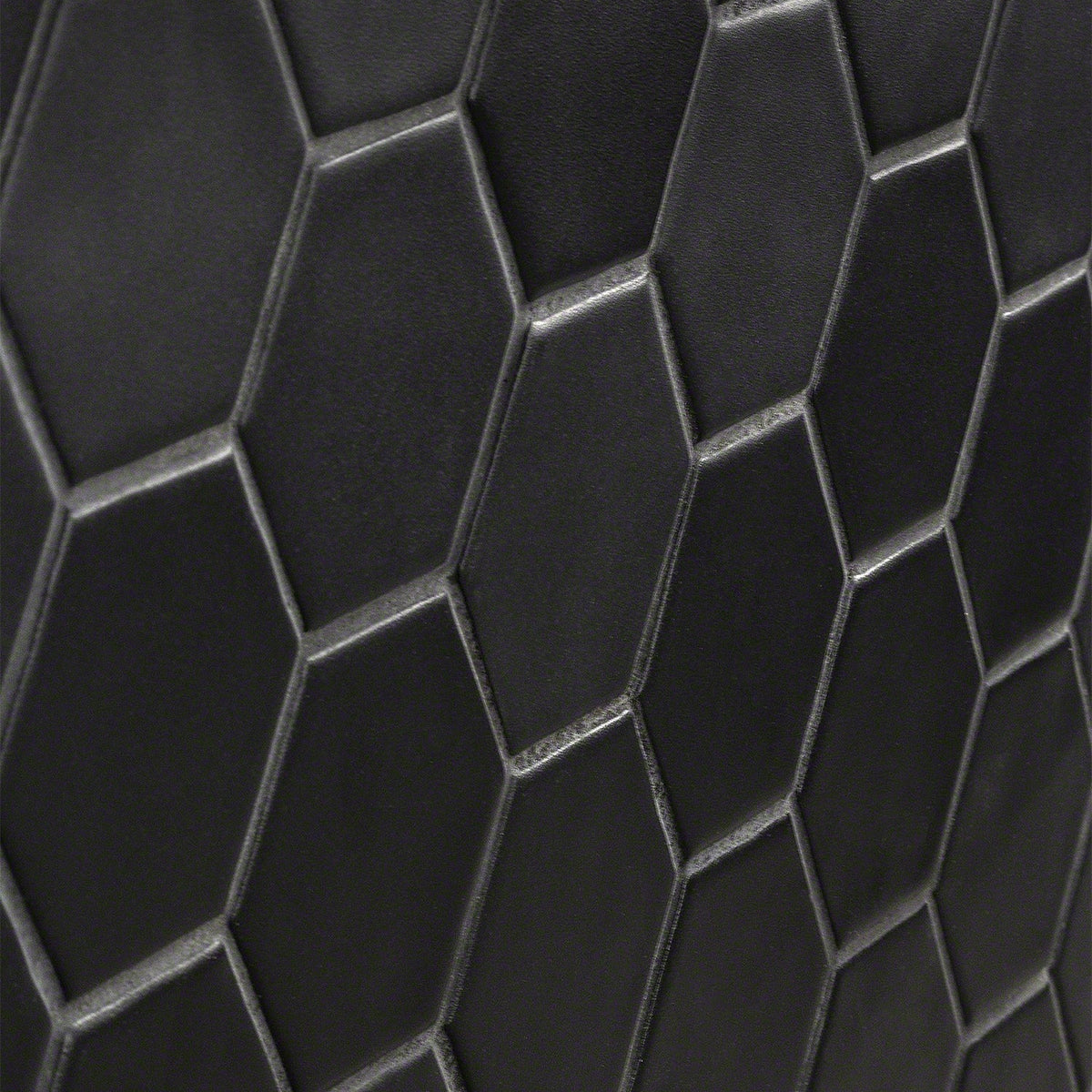 Meadowmere Black 3" Hexagon Matte Ceramic Tile - Lux Tile