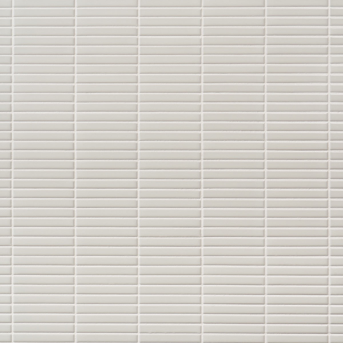 Kai White Glossy Porcelain Mosaic Tile - 1x4" Tri-Stacked Design