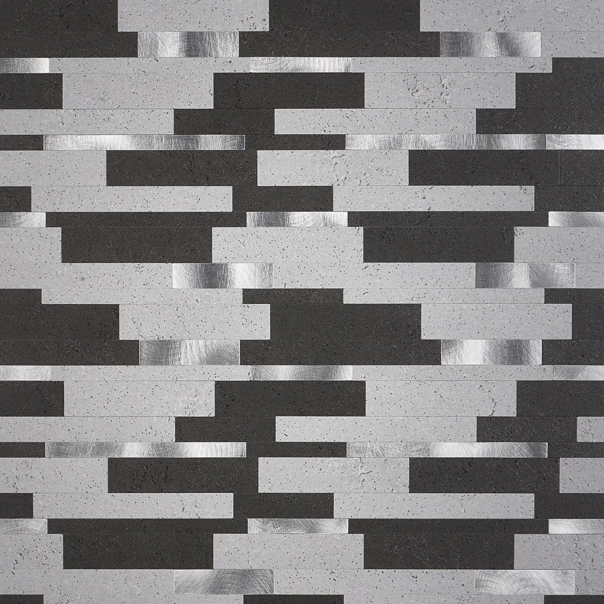 Bond Tile Easy Luxe Metalway Gray 11.81 in. x 11.81 in. SPC Peel and Stick Tile (0.96 Sq. Ft. / Sheet)