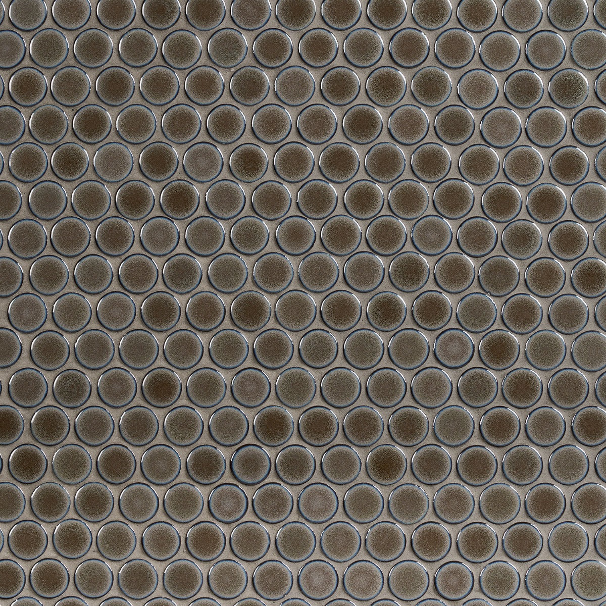 Nirvana Dark Gray Rimmed 1" Circle Polished Porcelain Mosaic Tile - Lux Tile