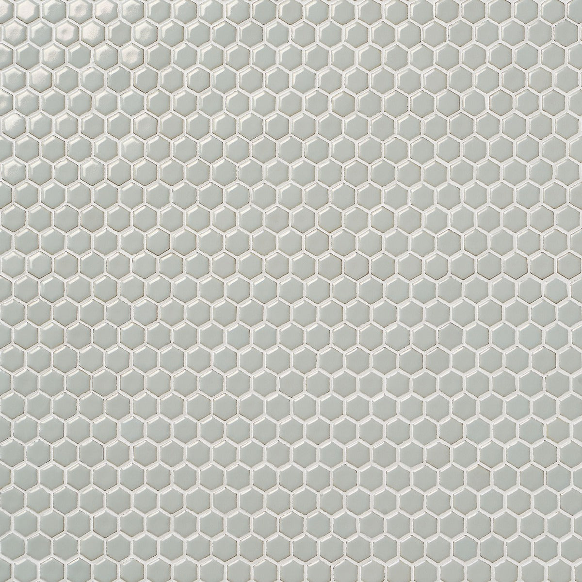 Eden Antiguan Sky Gray Rimmed Hexagon Polished Porcelain Mosaic Tile