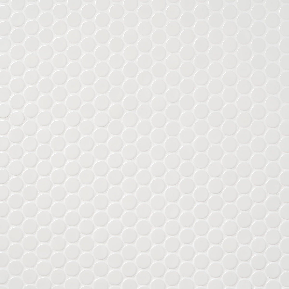 Paradise White Penny Round Polished Porcelain Mosaic Tile - 12" x 13"