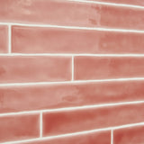 Carolina Coral Pink 2x20 Polished Ceramic Wall Tile by Lux Tile