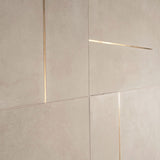 Lux Tile Lines Brass Inlay Greige 24x48 Matte Porcelain Tile