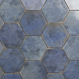 Kalay Blue 9" Hexagon Polished Porcelain Tile - Lux Tile