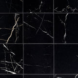 Marble Tech Port Laurent Black Matte Porcelain Tile 6x6 - Lux Tile