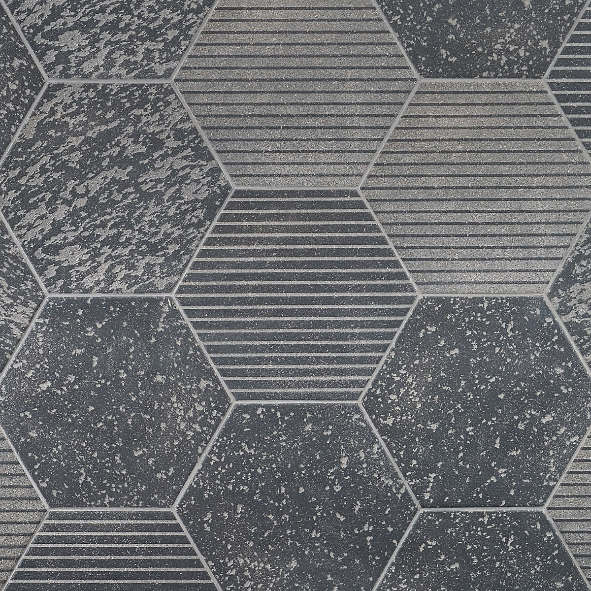 Texstone Deco Antracita Dark Gray 9" Hexagon Matte Porcelain Tile