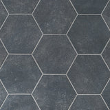 Texstone Antracita Dark Gray 9" Hexagon Matte Porcelain Tile