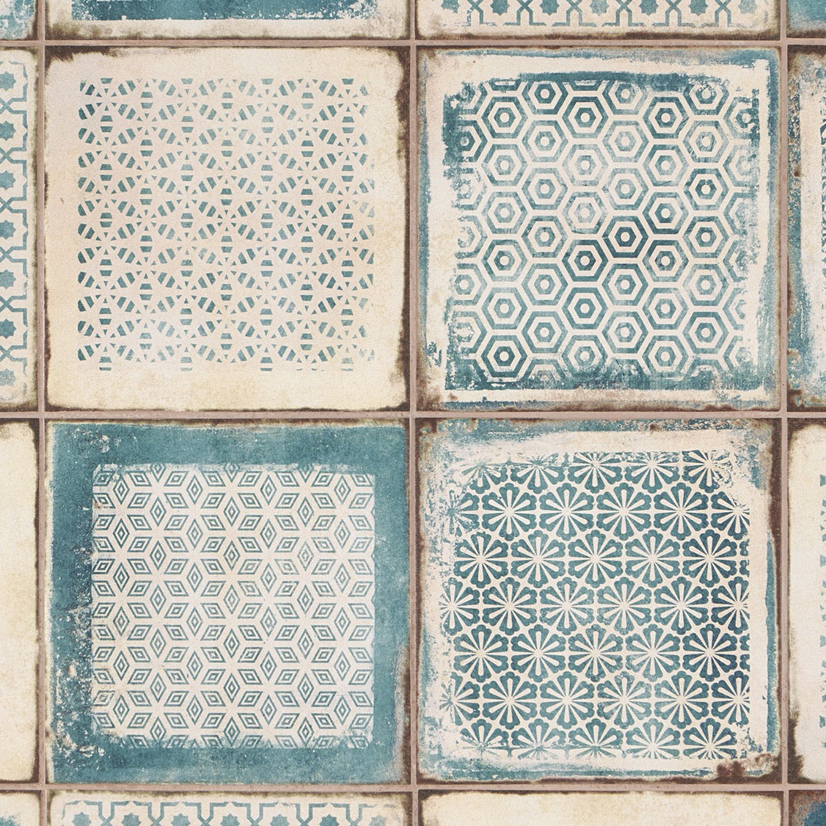 Los Lunas Deco Blue 8x8 Matte Porcelain Tile - Lux Tile
