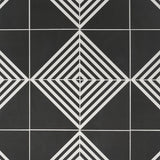 Lux Tile B2W Black & White Stripe Negative 8x8 Matte Porcelain Tile