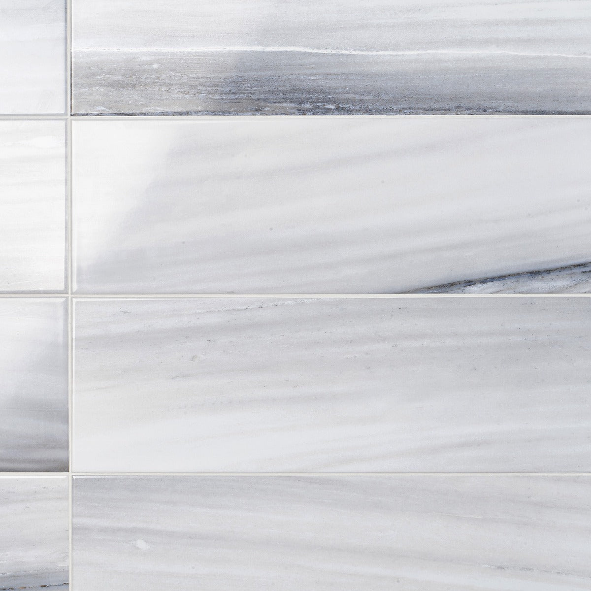 Everest Blue 8x24 Polished Ceramic Tile - Luxurious Marble Look