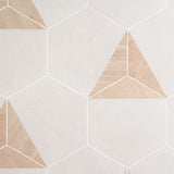 Lux Tile Pergola Wood White 12.5" Hexagon Matte Porcelain Tile