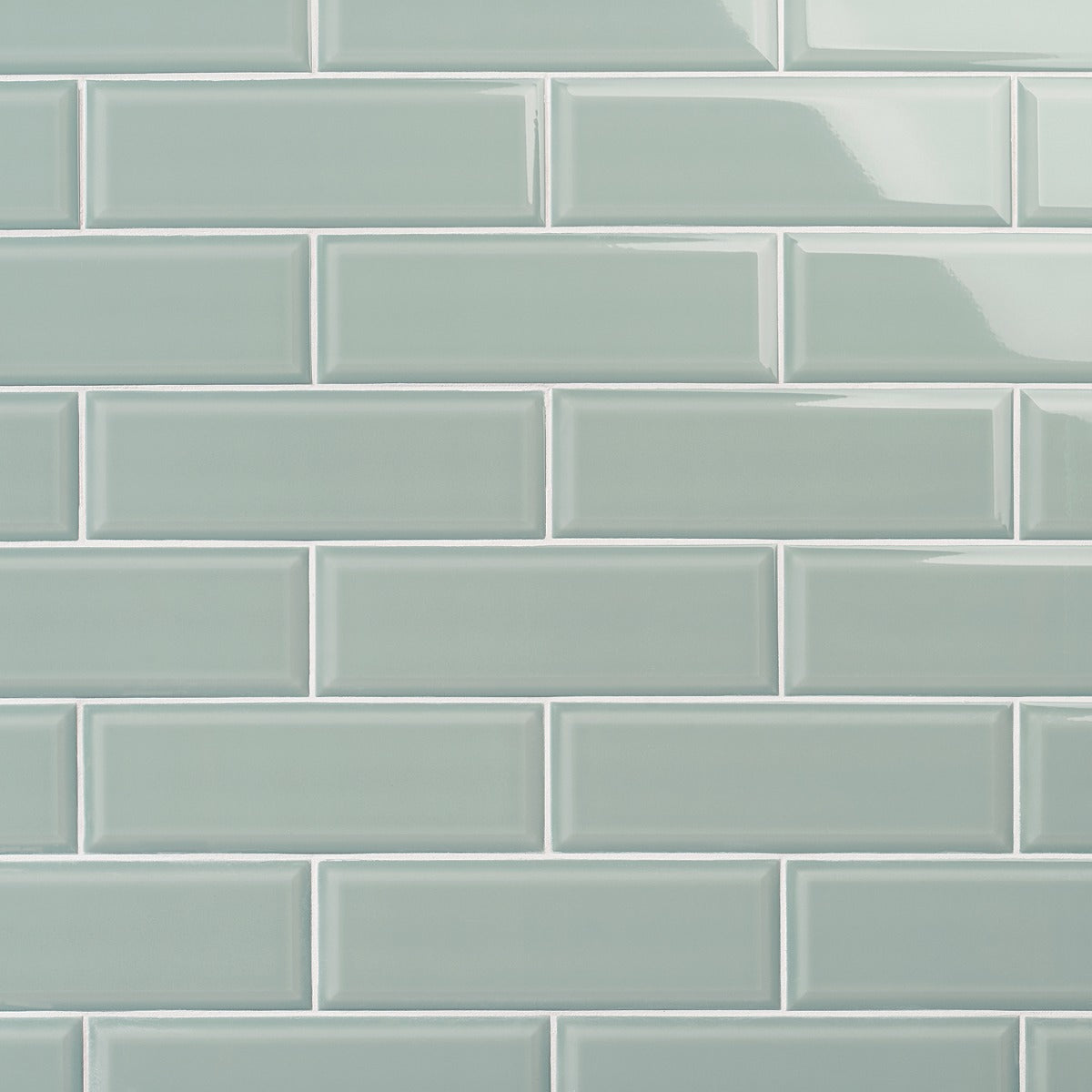 Lux Tile Rise Sage Green 4x12 Beveled Glossy Ceramic Subway Tile