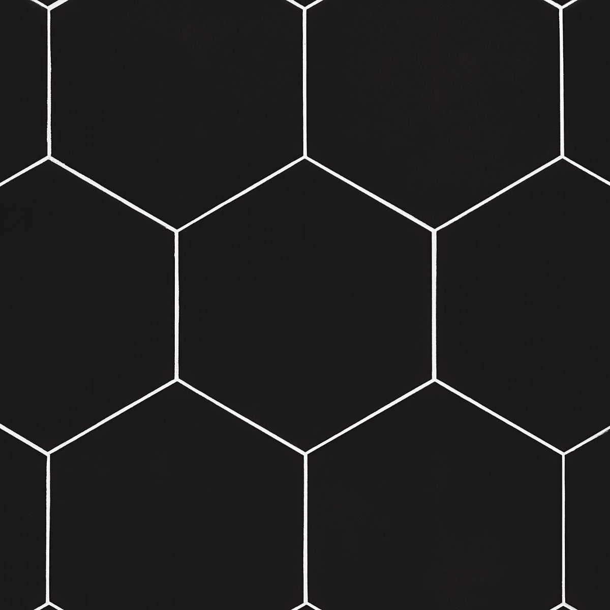 SymetroHex Black Matte Porcelain Tile - 10" Hexagon