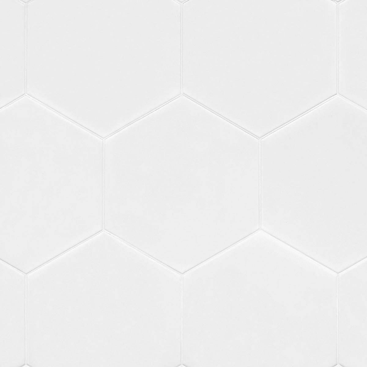 SymetroHex White 10" Matte Porcelain Tile - Lux Tile