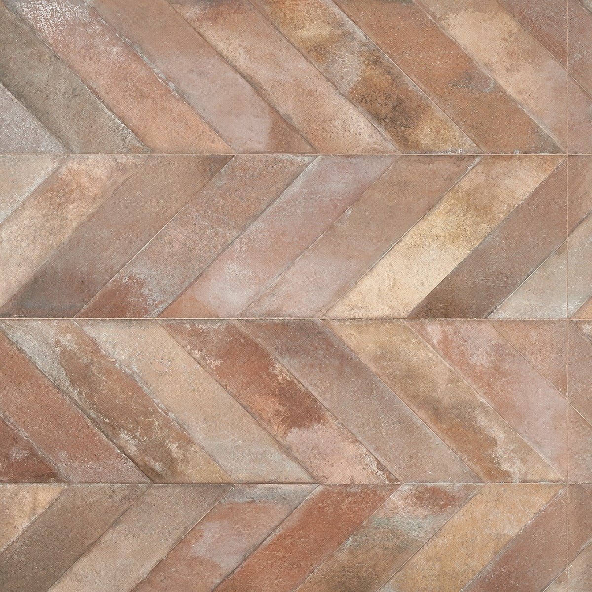 Lux Tile Sculpt Cotto Brown Chevron Porcelain Tile 24x48