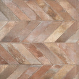 Lux Tile Sculpt Cotto Brown Chevron Porcelain Tile 24x48