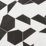 HexArt Pop Nero 8" Hexagon Matte Porcelain Tile - Lux Tile