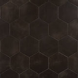 HexArt Nero Black 8" Hexagon Matte Porcelain Tile by Lux Tile