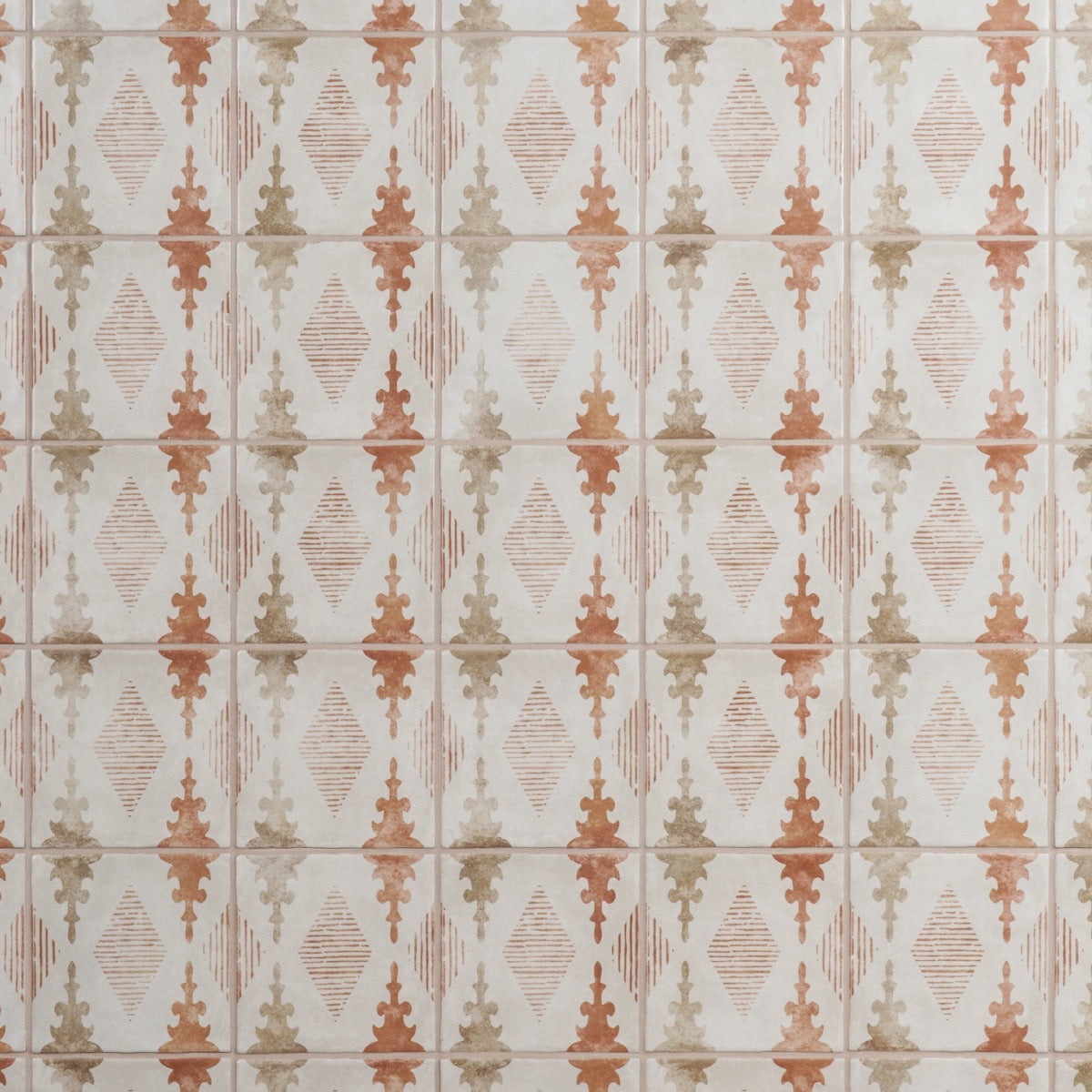 Paula Purroy Talia Aztec Terracotta 5x5 Matte Ceramic Tile