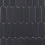 Parry Charcoal Matte Fishscale Ceramic Wall Tile 3x8