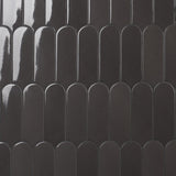 Parry Charcoal 3x8 Fishscale Glossy Ceramic Wall Tile by Lux Tile