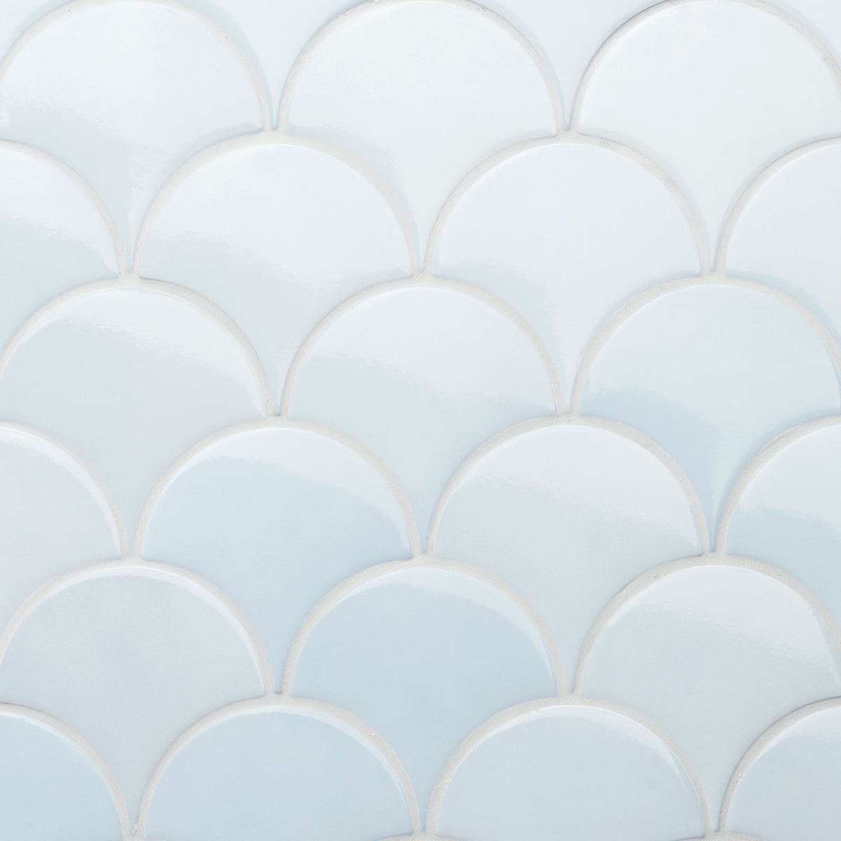 Highwater Maya Blue Fish Scale Polished Ceramic Wall Tile - 5"
