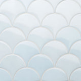 Highwater Maya Blue Fish Scale Polished Ceramic Wall Tile - 5"
