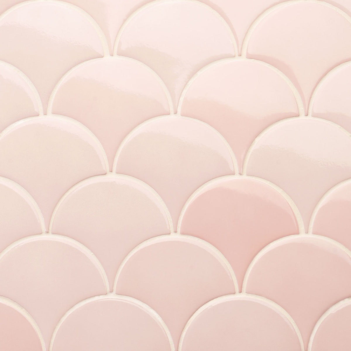 Highwater Rose Pink 5" Fish Scale Polished Ceramic Wall Tile