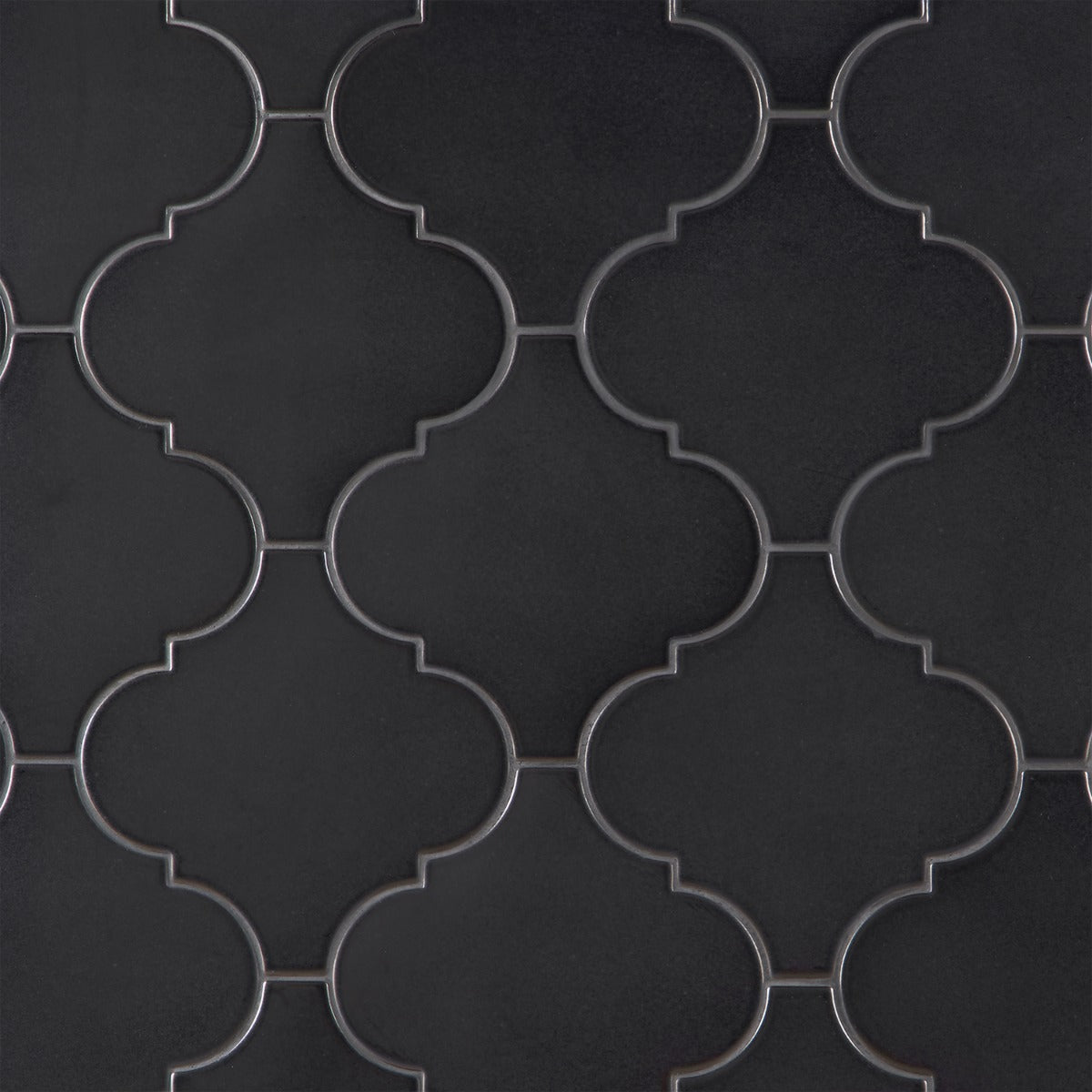 Zeal Gunmetal Gray Arabesque Polished Porcelain Tile - Lux Tile