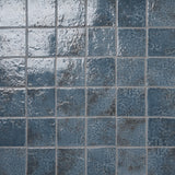 Greta Midnight Blue 5x5 Glossy Textured Porcelain Tile