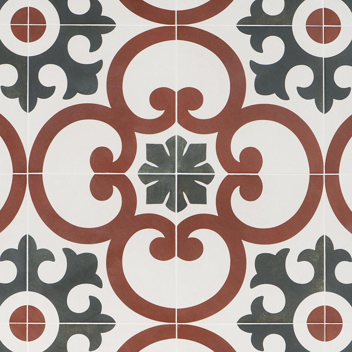 Lapaz Dahlia Red 9x9 Matte Porcelain Tile - Mediterranean Design