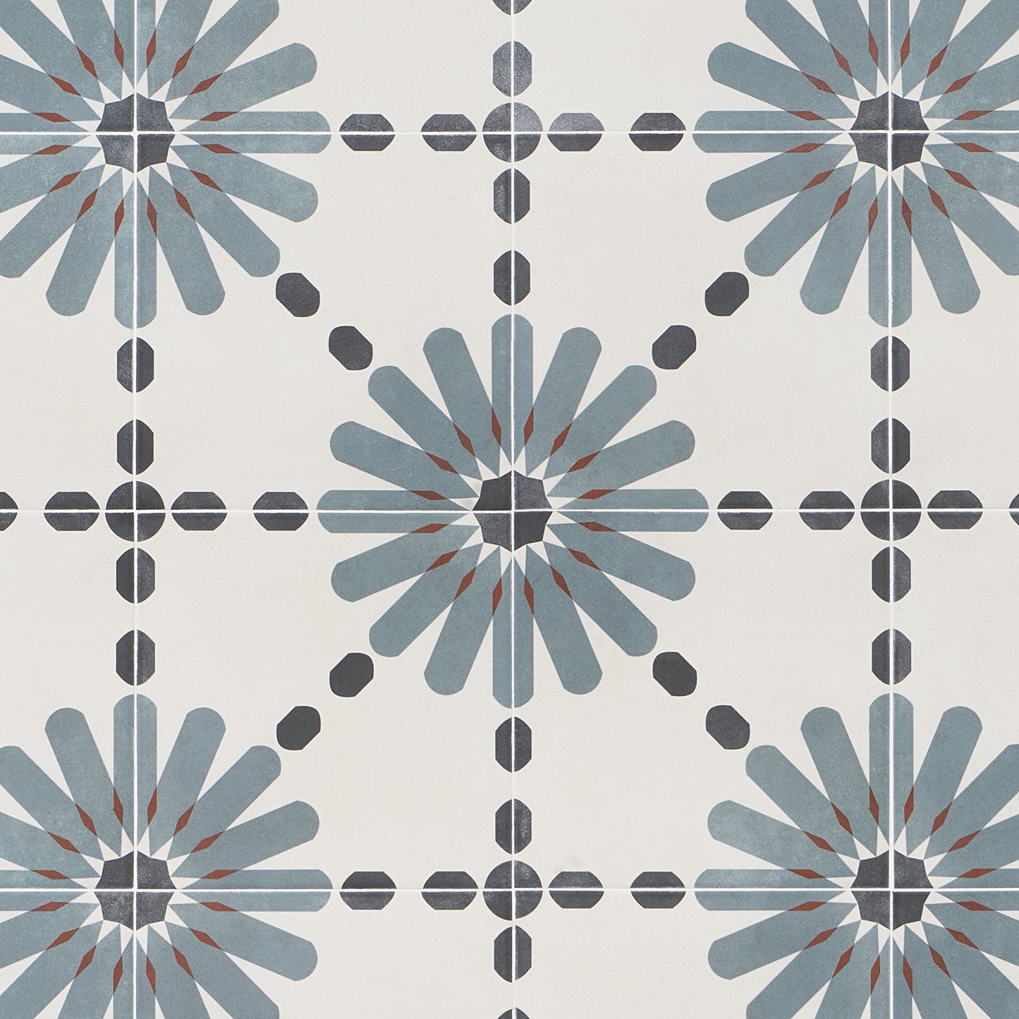 Lapaz Daisy Blue 9x9 Matte Porcelain Tile - Lux Tile