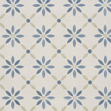 Lapaz White Flower 9x9 Matte Porcelain Tile - Mediterranean Design