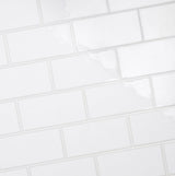 Bellami Framed Bianco White 5x10 Glossy Ceramic Subway Tile - Lux Tile