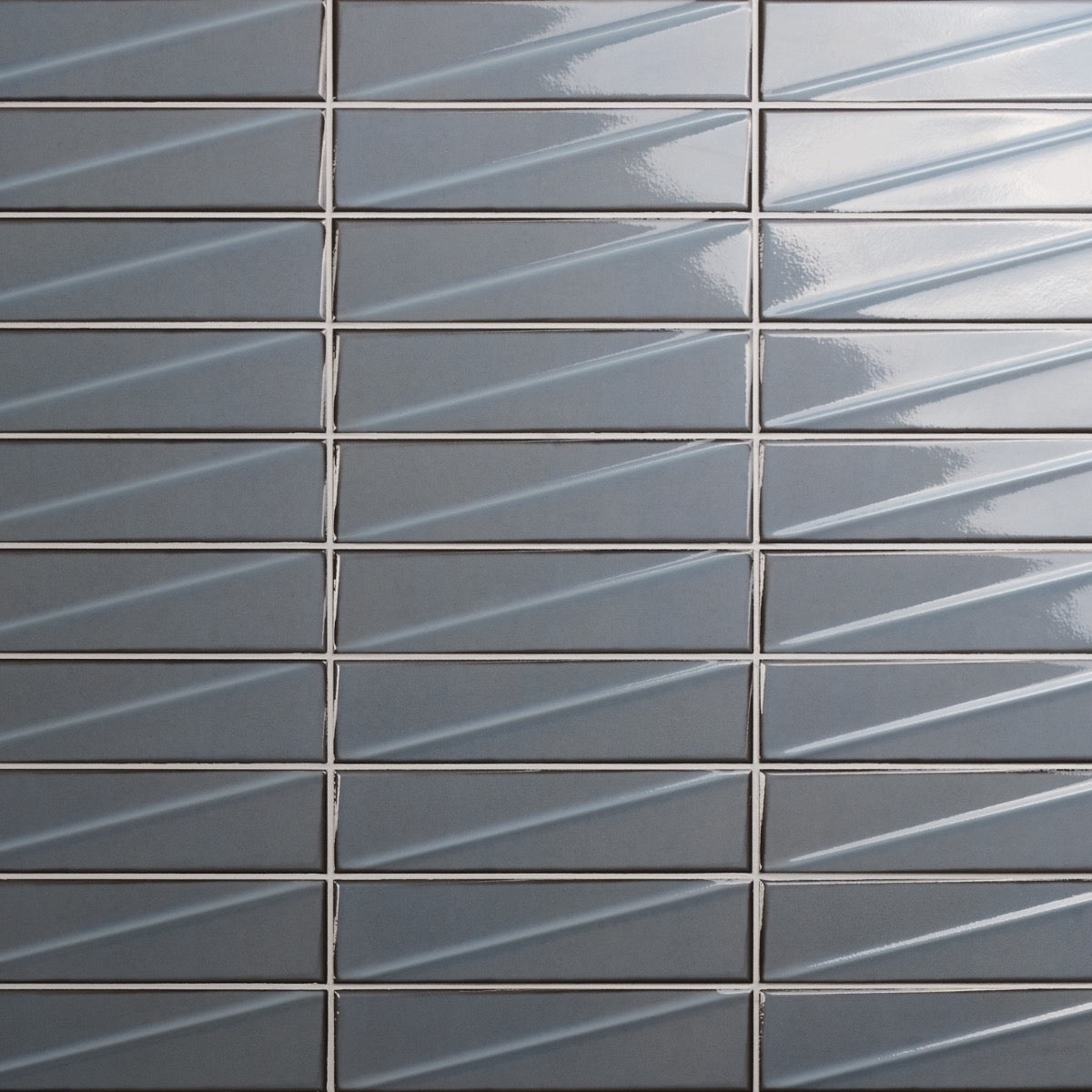 Axelle Misty Gray 3x12 3D Glossy Ceramic Subway Tile - Lux Tile