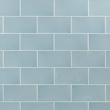 Lux Tile Aruba Blue 5x10 Polished Ceramic Subway Wall Tile