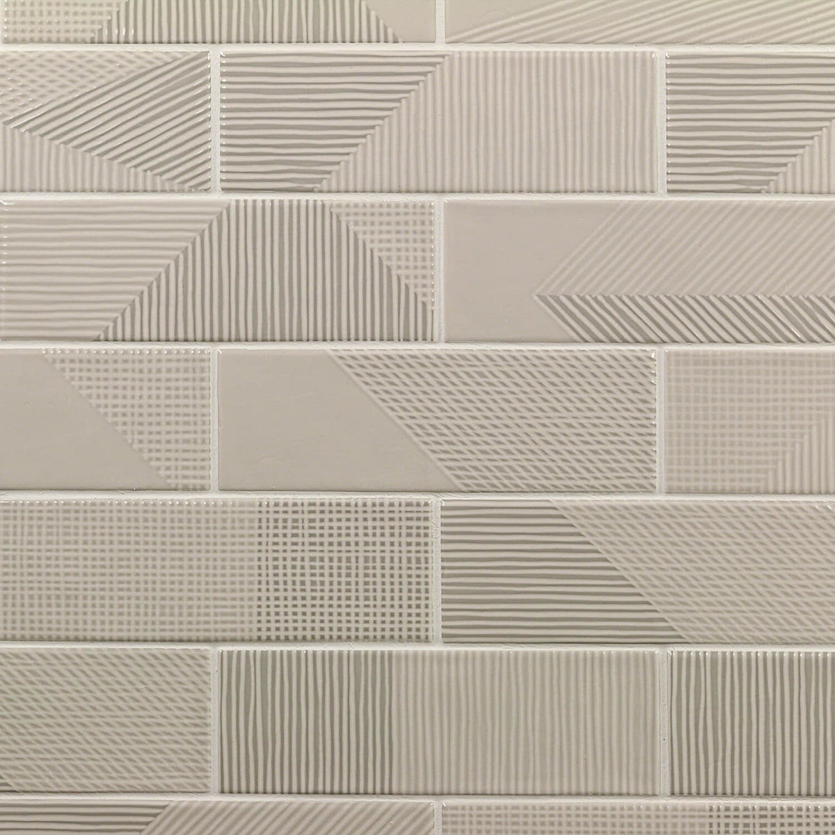 Lux Tile Enigma Gray Pearl 2x8 Textured Polished Ceramic Subway Tile