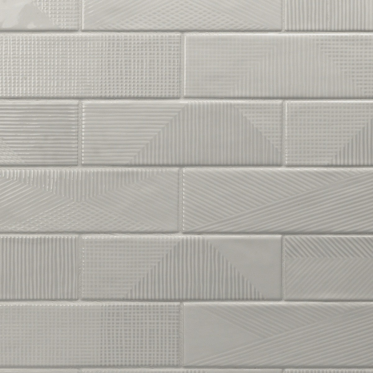 Tilebar Enigma Light Gray 2x8 Textured Polished Ceramic Subway Wall Tile