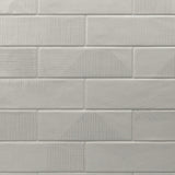 Tilebar Enigma Light Gray 2x8 Textured Polished Ceramic Subway Wall Tile