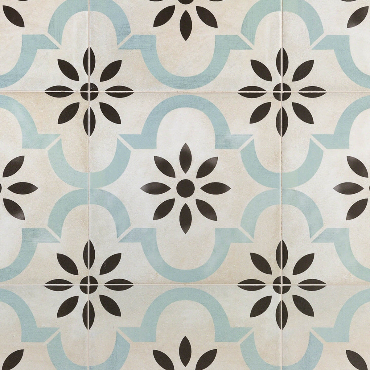 Bond Tile Prado Beige & Green Encaustic Look 9x9 Glazed Porcelain Tile