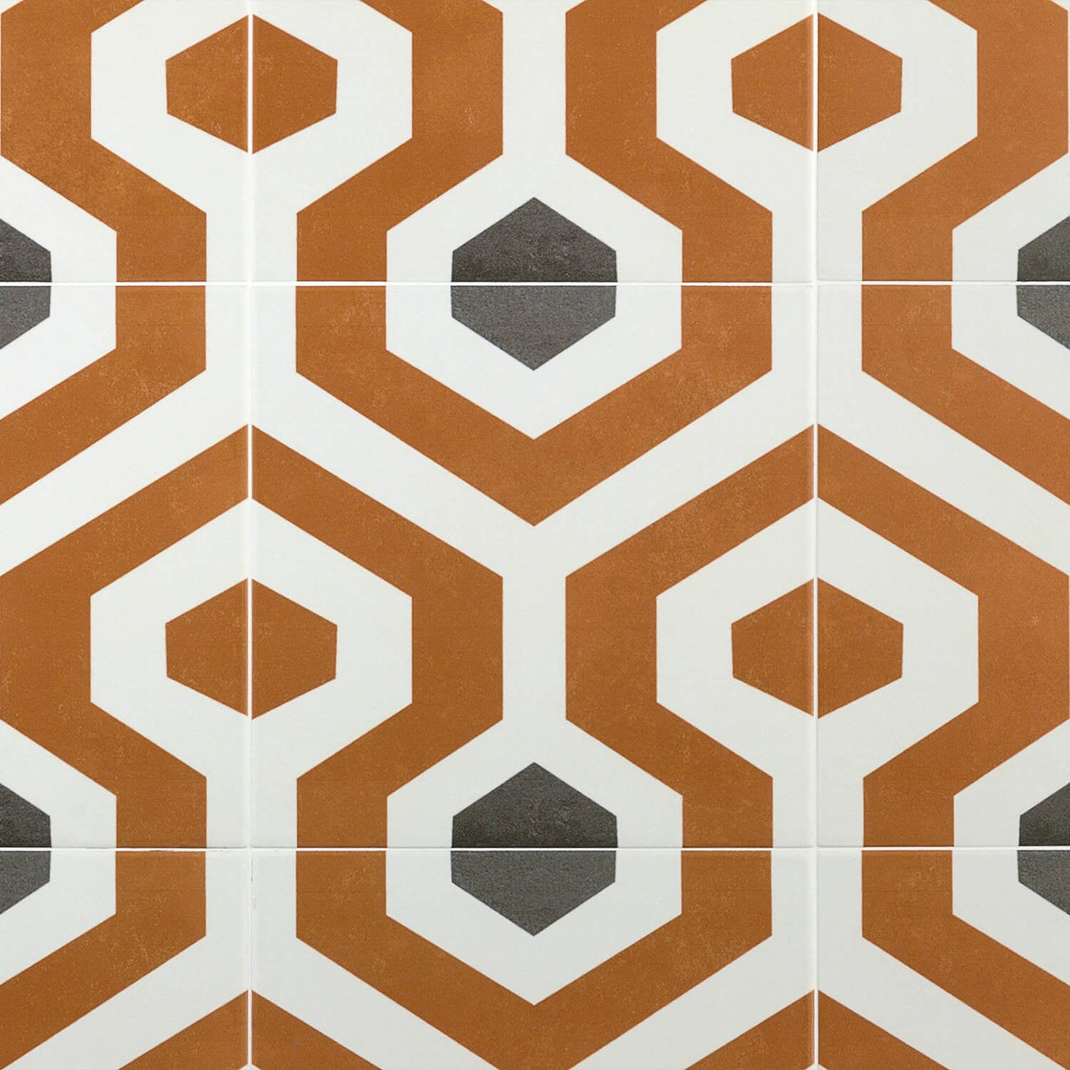 Bond Tile Soumaya Orange Encaustic 9x9 Glazed Porcelain Tile