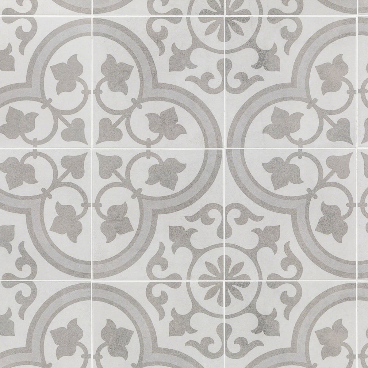 Cascais Silver Ornate 9x9 Matte Porcelain Tile - Lux Tile
