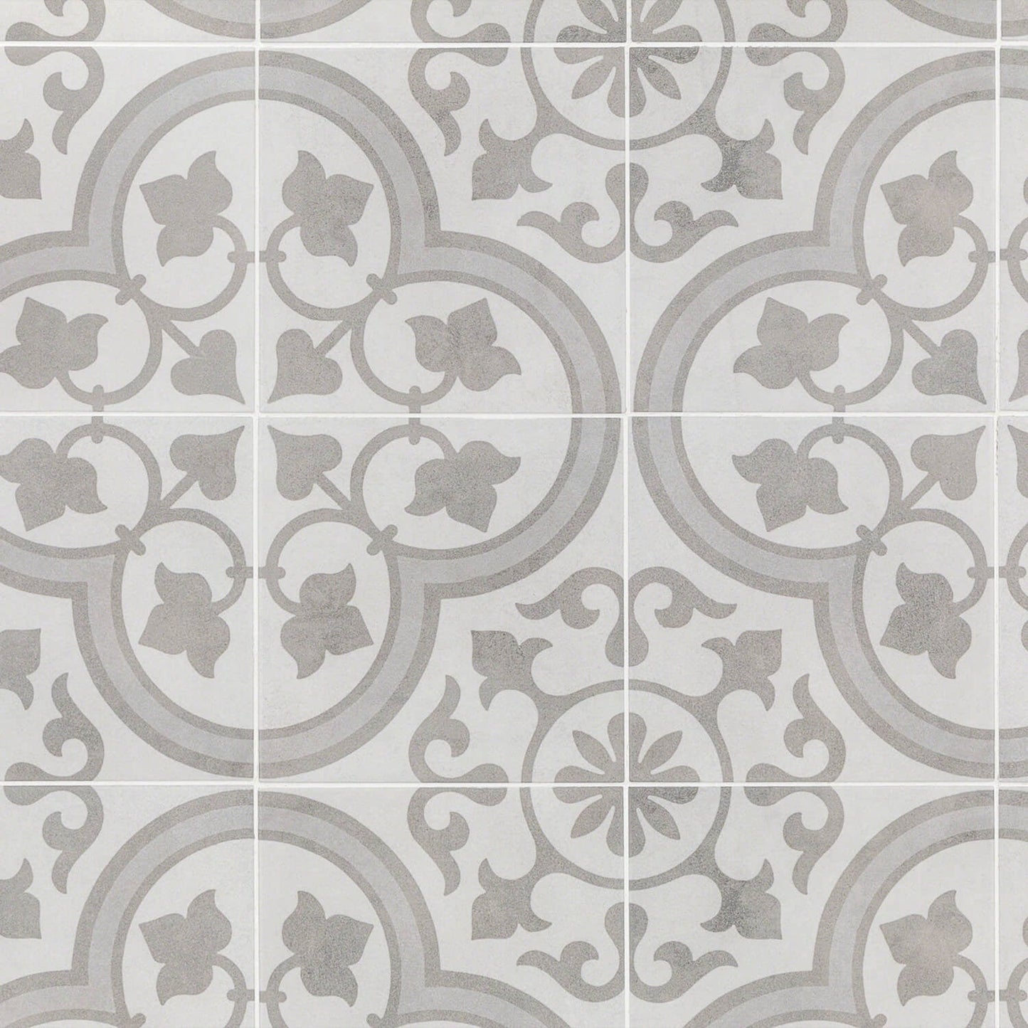 Cascais Silver Ornate 9x9 Matte Porcelain Tile - Lux Tile