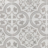 Cascais Silver Ornate 9x9 Matte Porcelain Tile - Lux Tile